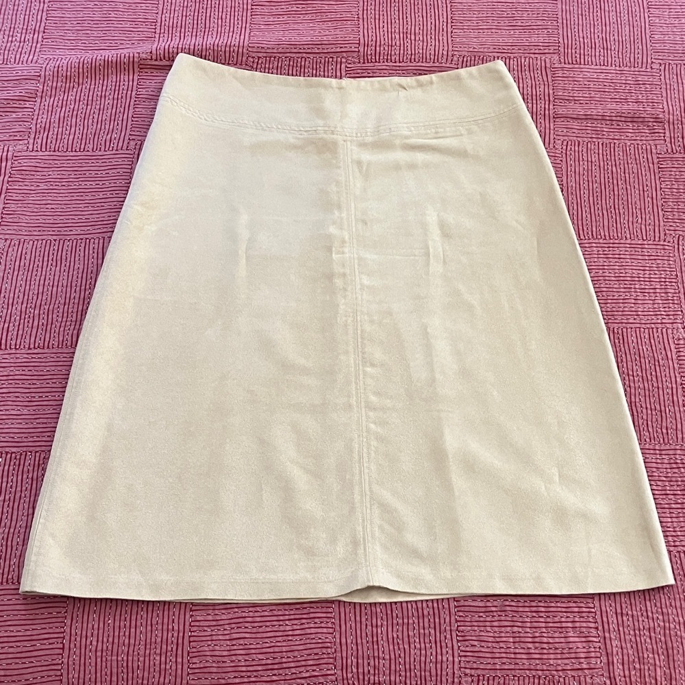 George women’s size 12 microsuede Tan below the knee midi Skirt